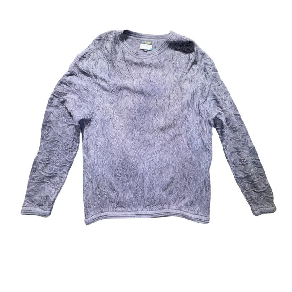 Coogi Gray Cable Knit Sweater